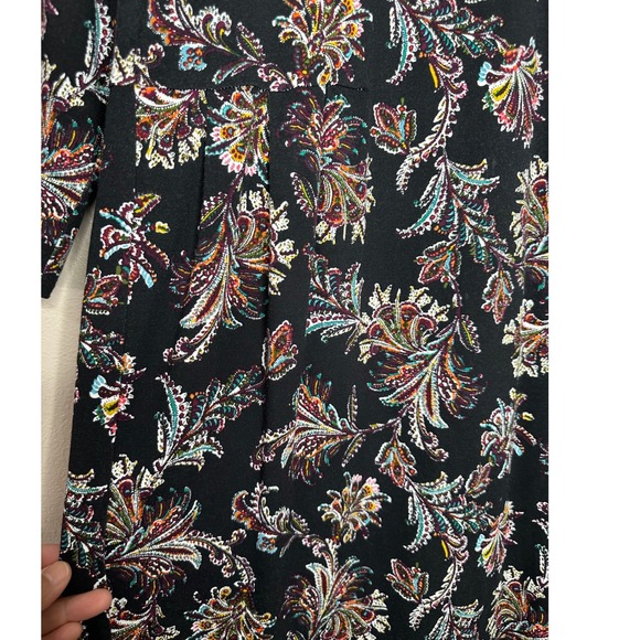 J. Jill Wearever Collection Women's Black Paisley Print Dress Size L Resort - Picture 4 of 7
